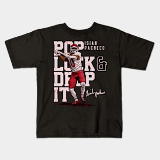 Isiah Pacheco Kansas City Pop Lock Drop It Kids T-Shirt